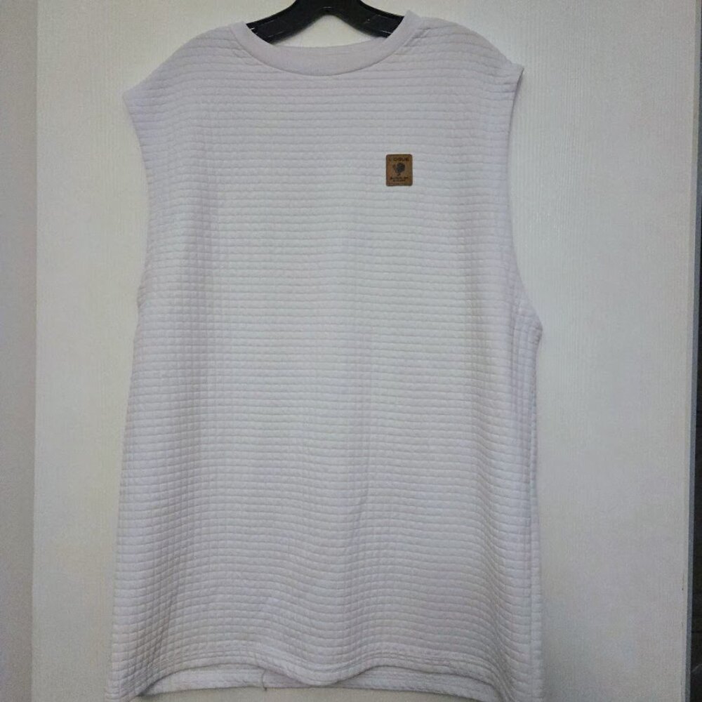 Men's Coofandy Vogue waffle white tank XXL